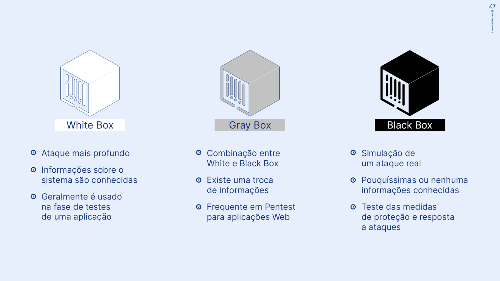 Tipos de pentest - black, gray e white box