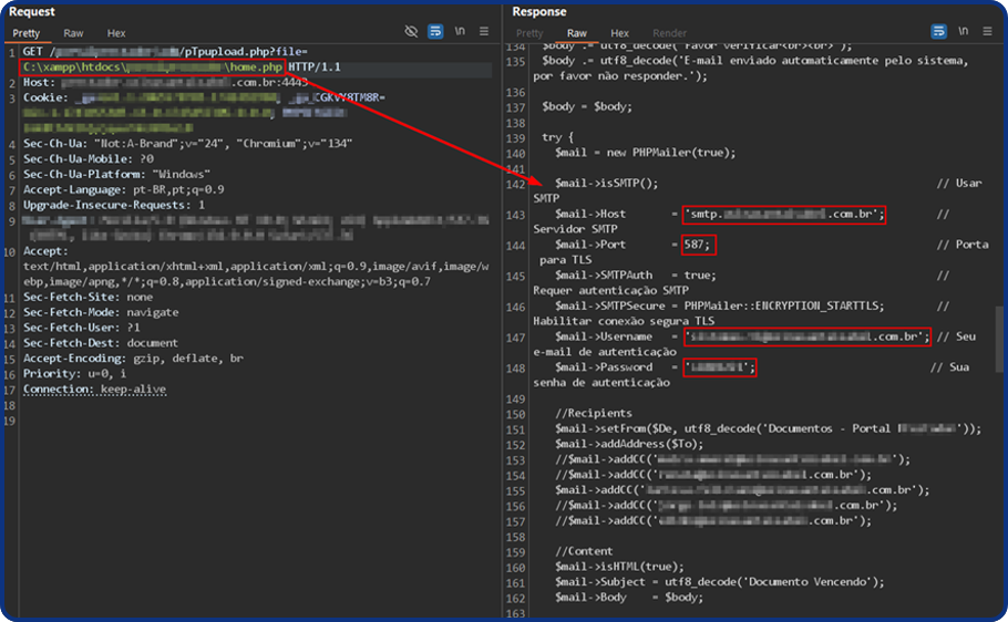 Exposição de credenciais