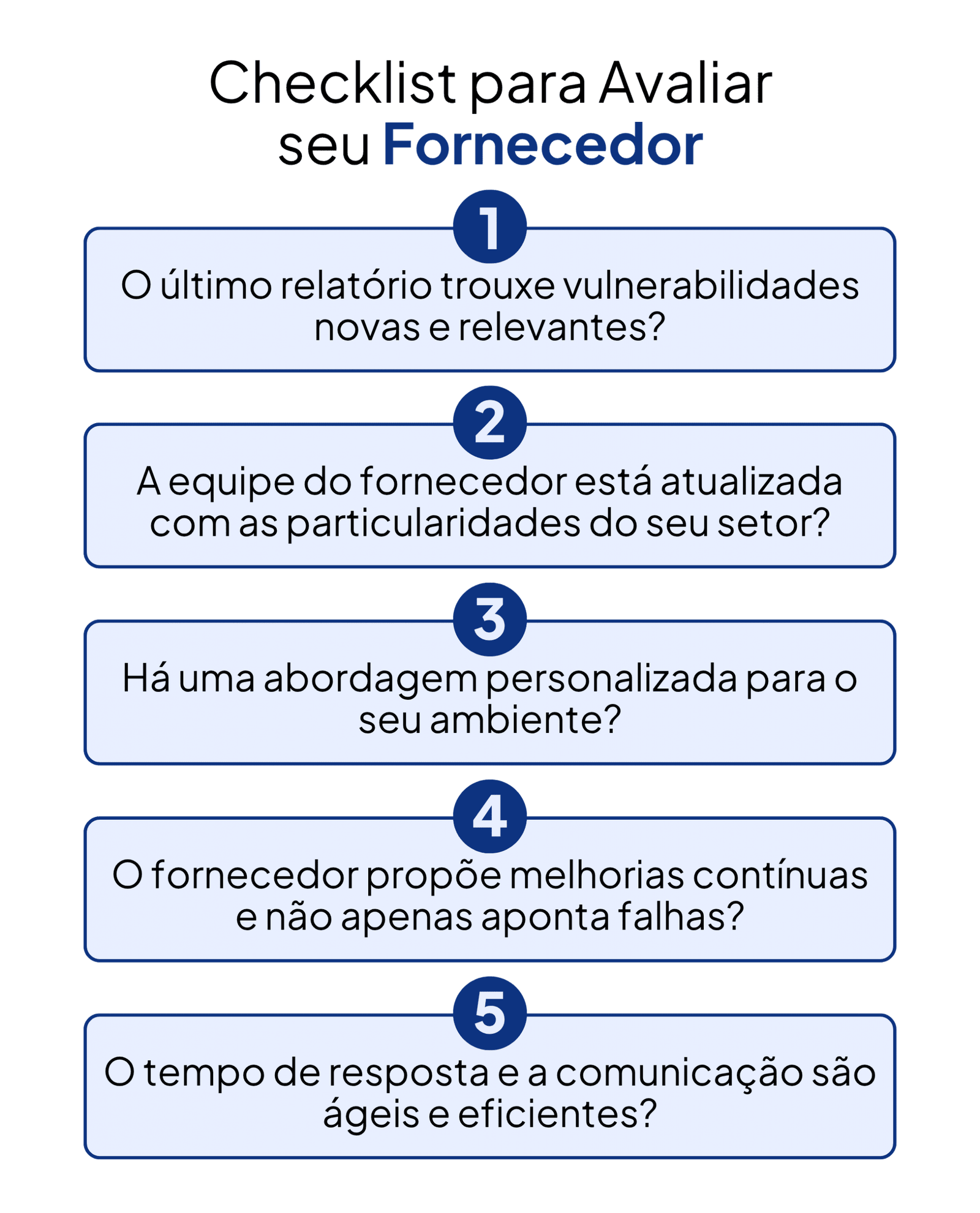 Checklist para Avaliar Fornecedor de Pentest
